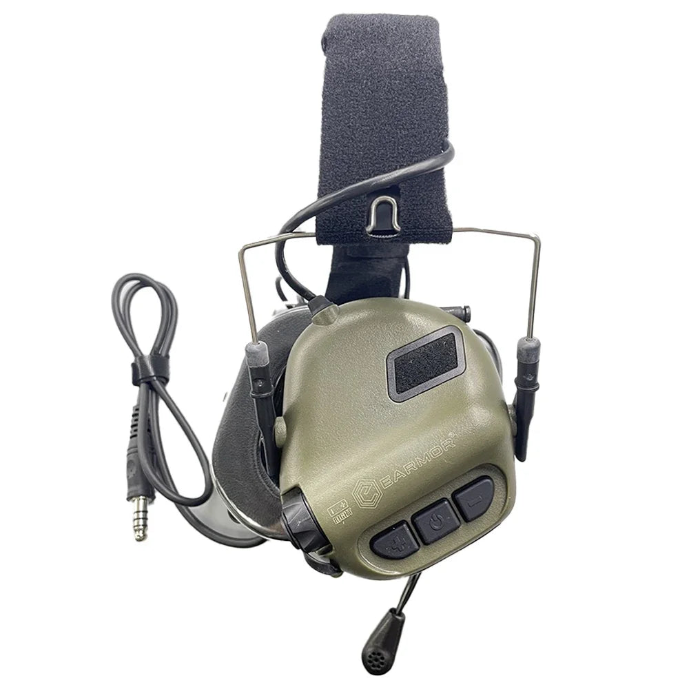 EARMOR M32 MOD4 Shooting Earmuffs Headset with Helmet ARC Rail Adapter with Kenwood PTT adapter