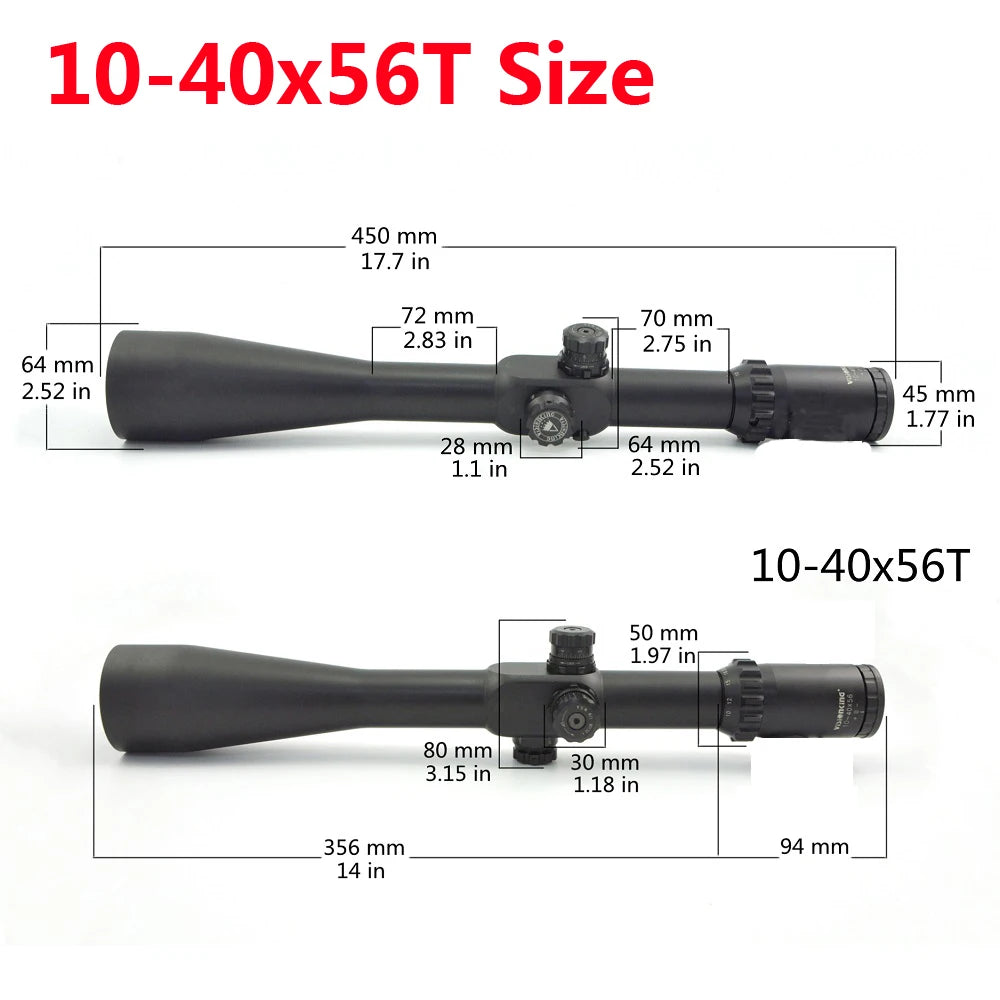 10-40x56 T Military Riflescope Long Range Sniper Aim