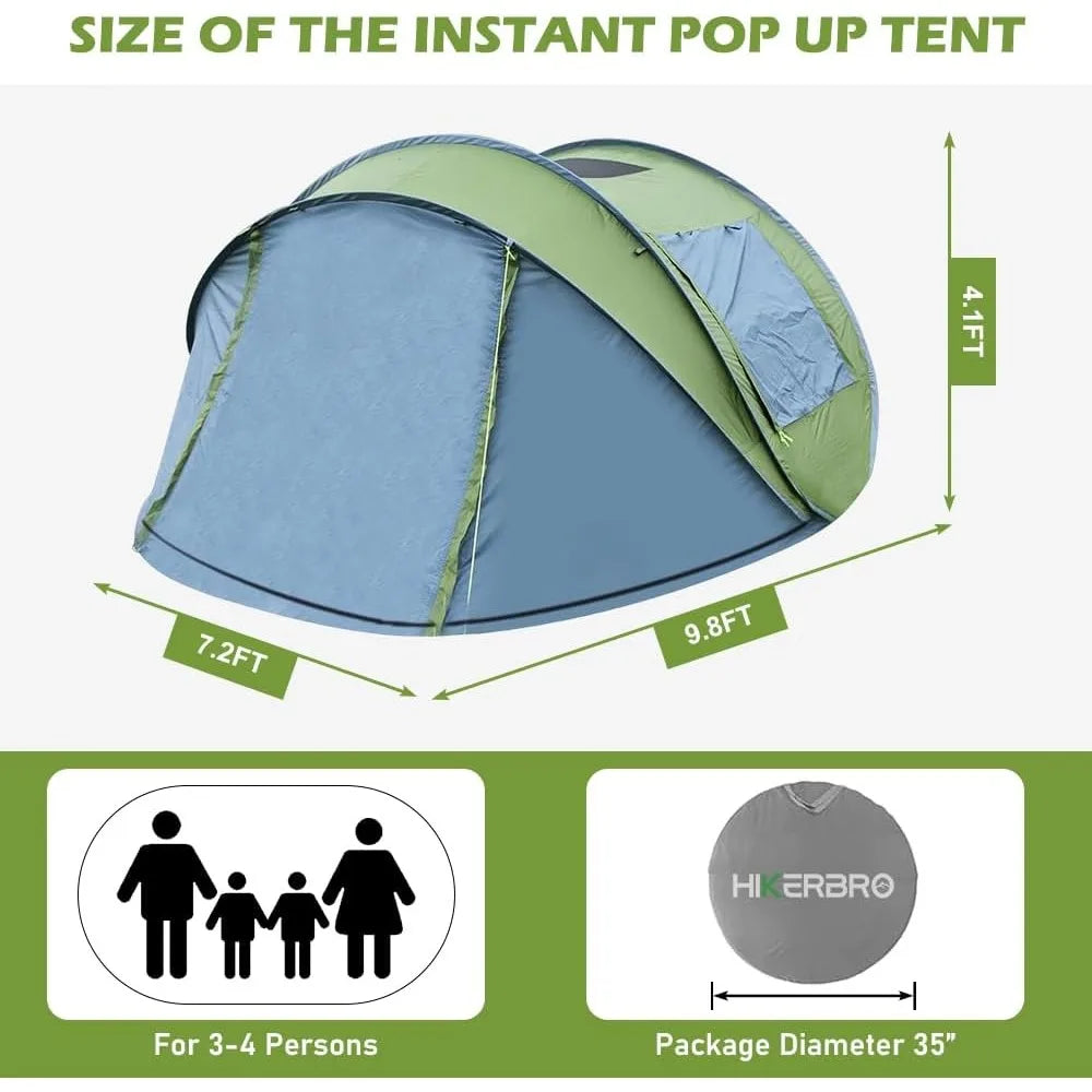 4 Person Instant Tent with Skylight