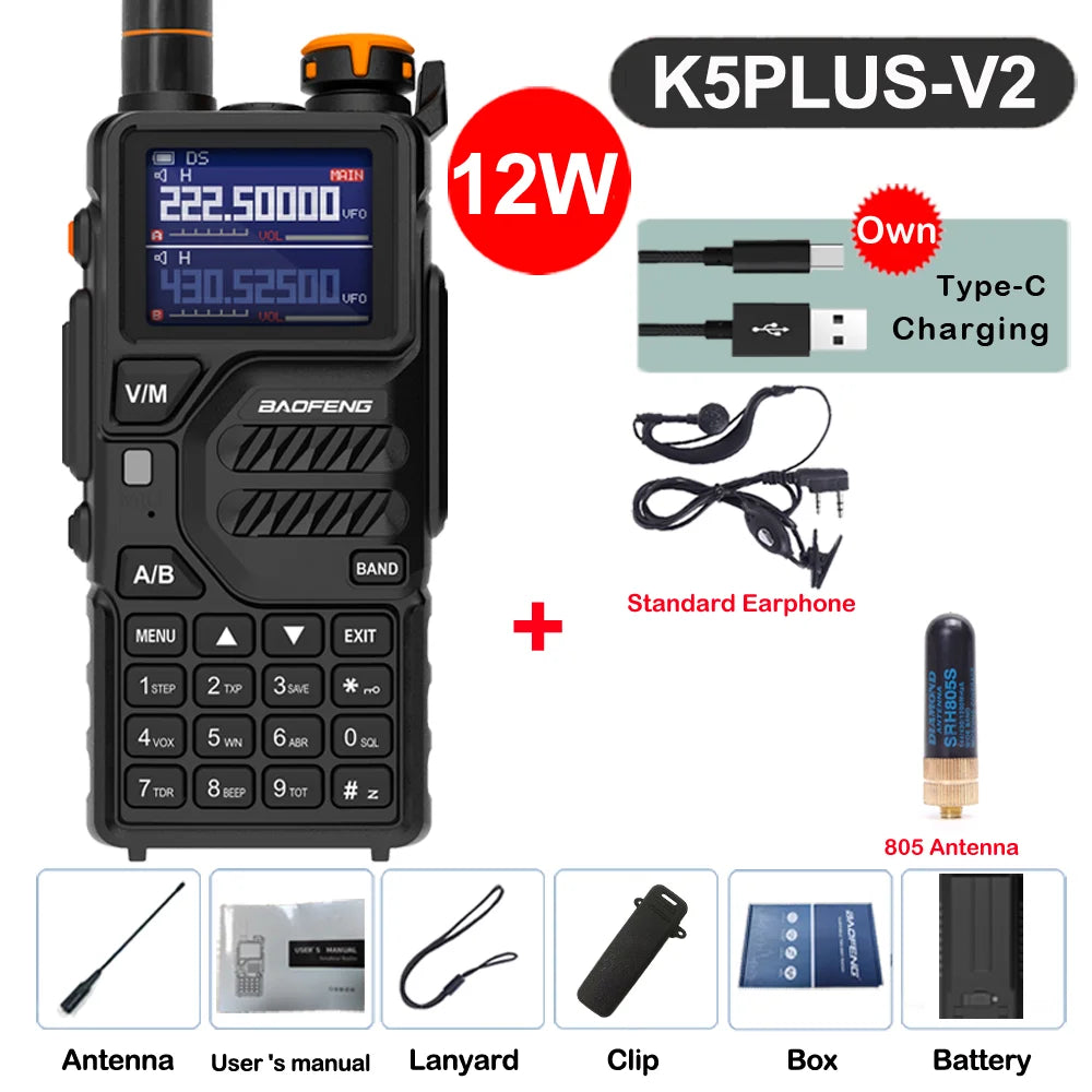 Baofeng UV-K5 Plus Walkie Talkie 12W