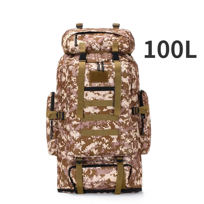 80L/100L Tactical Large Backpack For Outdoors Adventure 80L (Desert) Bags
