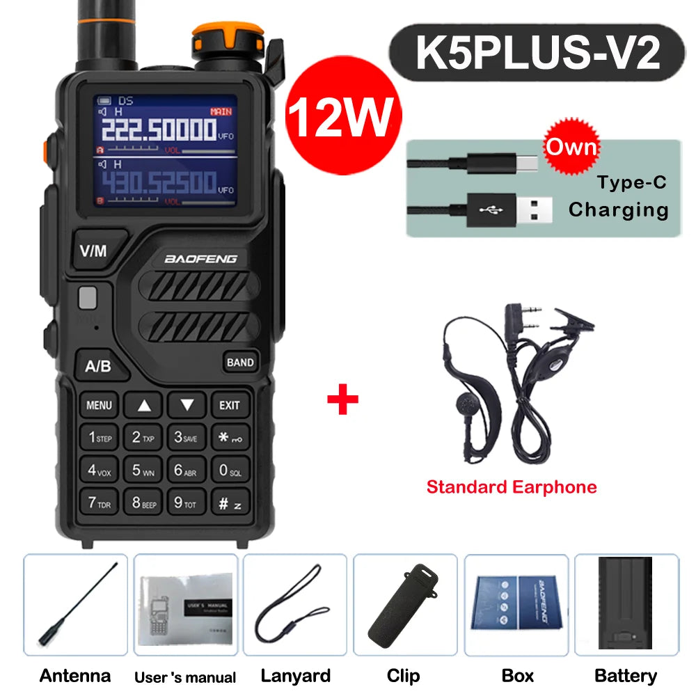 Baofeng UV-K5 Plus Walkie Talkie 12W