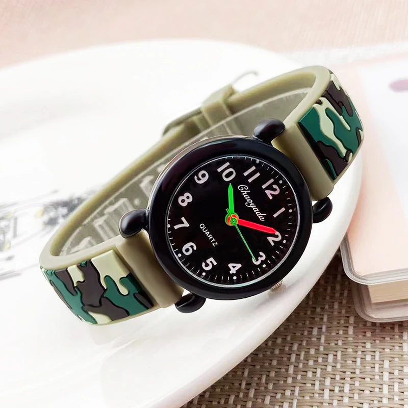 Camouflage Quartz Kids Watches