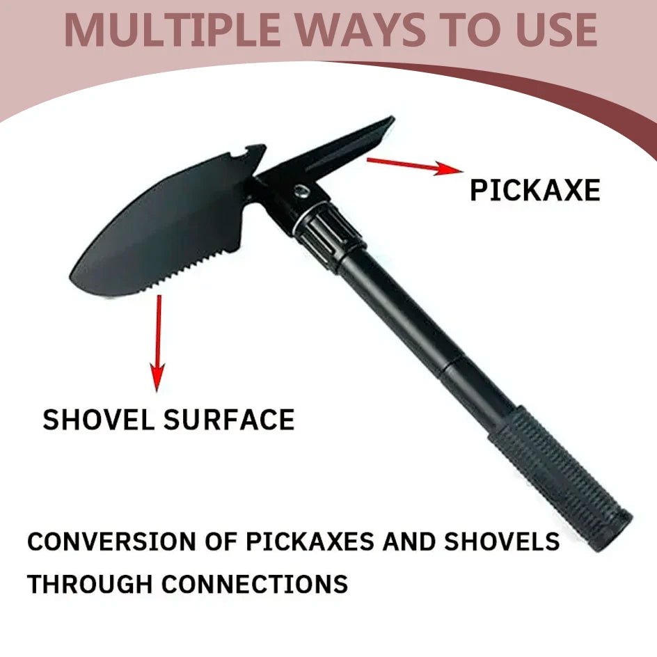 Foldable Camping Shovel With Compass