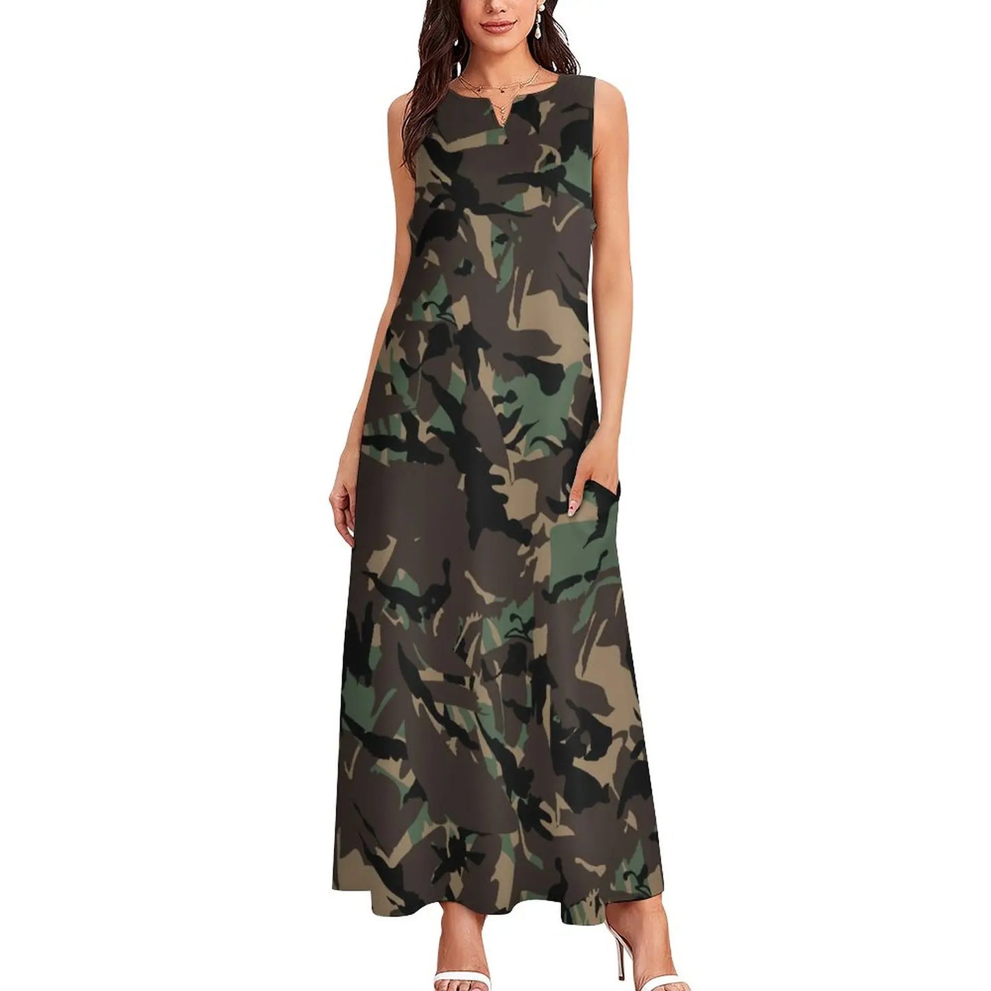 Camo Army Long Elegant Dresses