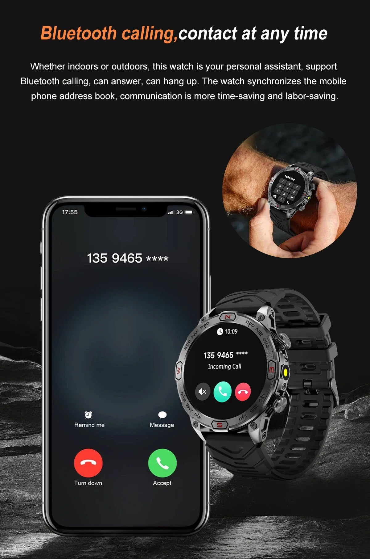 Outdoor Smart Watch With GPS Tracking