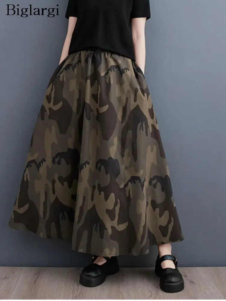 Oversized Camouflage Long Ladies Skirts