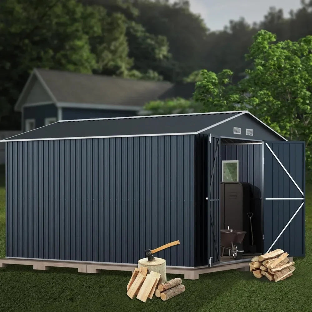 Outdoor Steel Storage Shed (10X12X7.5 FT)