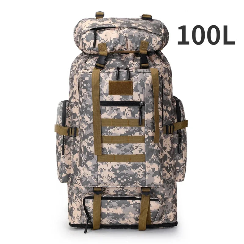 80L/100L Tactical Large Backpack For Outdoors Adventure 100L (ACU) Bags
