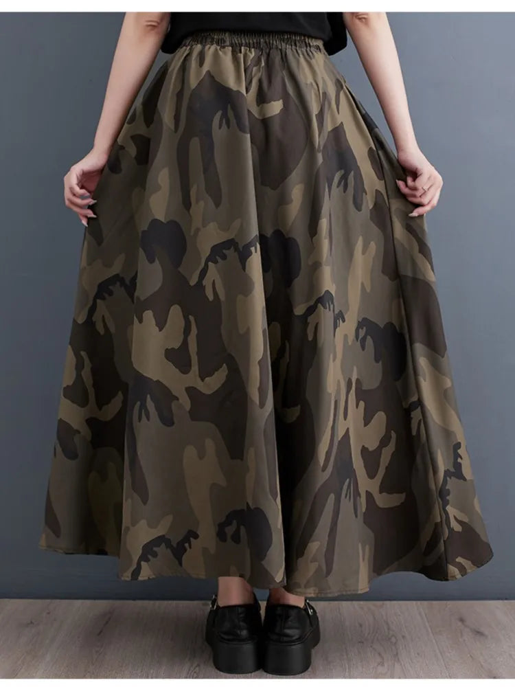 Oversized Camouflage Long Ladies Skirts