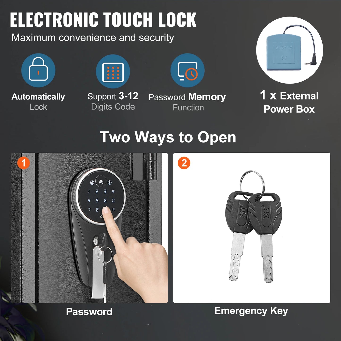 Rifles Gun Safe with Digital Keypad & Lock