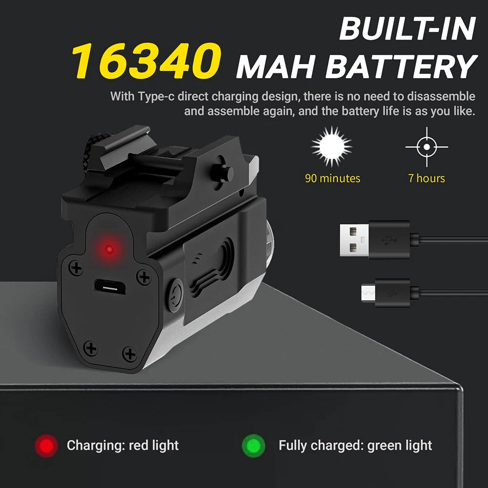 800 Lumens Laser Flashlight Combo