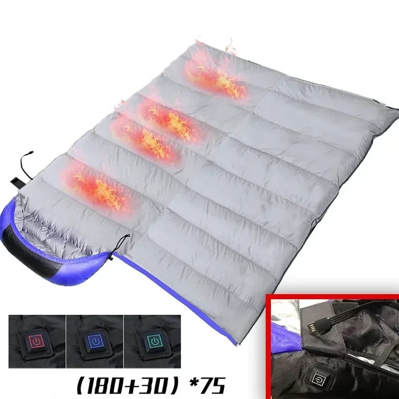 4 Area Winter Sleeping Bags USB Heated