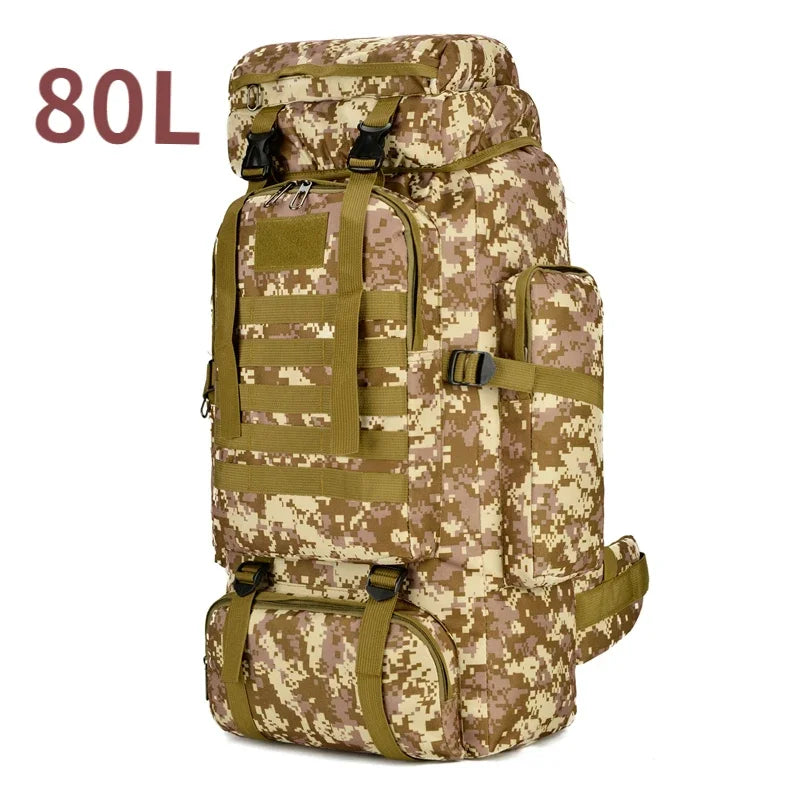 80L/100L Tactical Large Backpack For Outdoors Adventure 100L (Desert) Bags