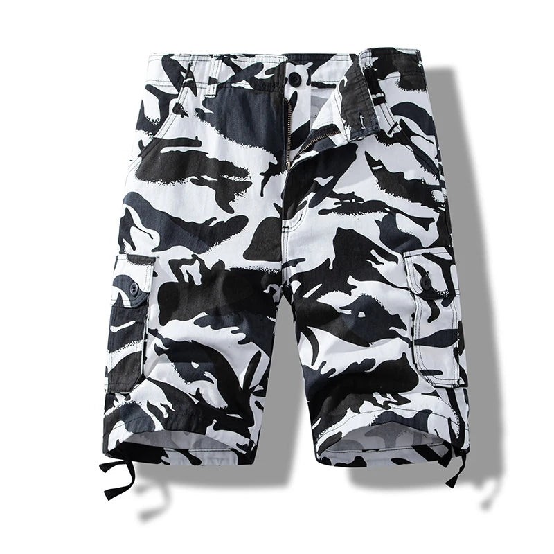 Taktische Shorts aus Baumwolle mit Camouflage-Muster für Herren