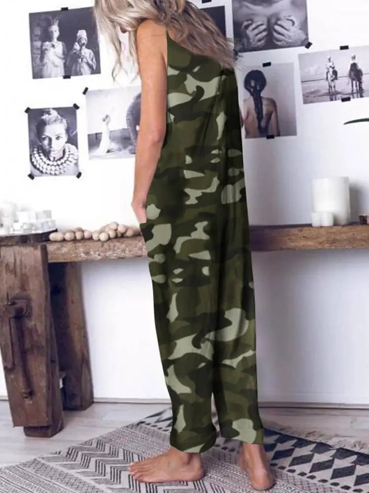 Women Camouflage Printed Overalls