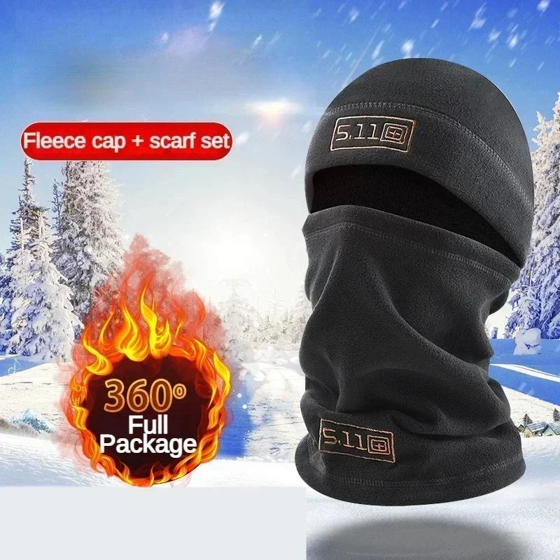 Tactical Military Warm Fleece Hat and Scarf Set