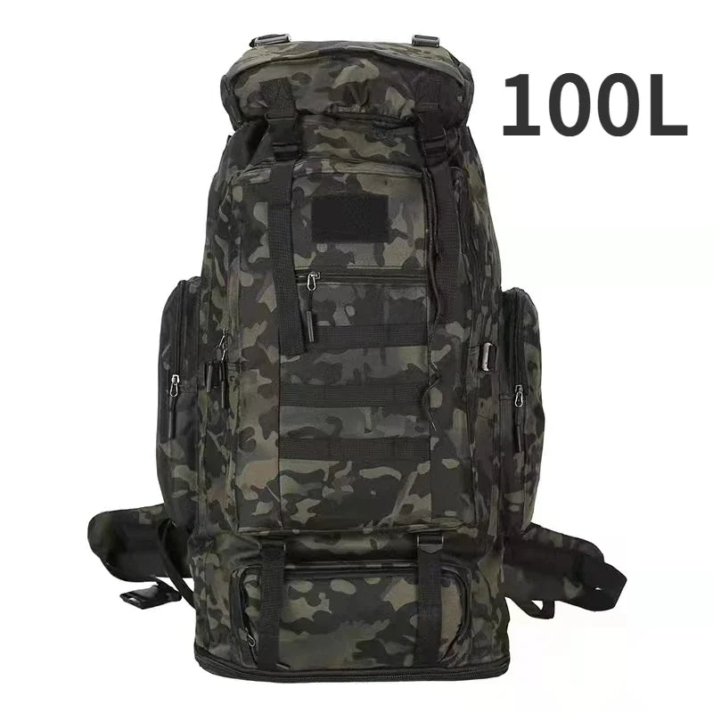 80L/100L Tactical Large Backpack For Outdoors Adventure 100L (CamoBlack) Bags