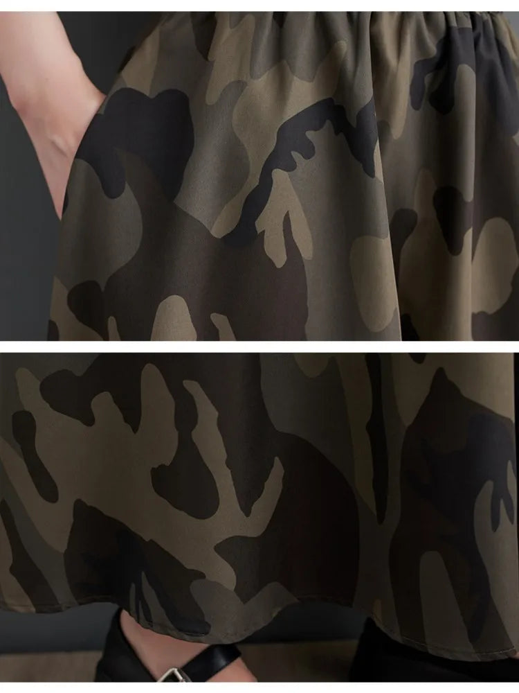 Oversized Camouflage Long Ladies Skirts