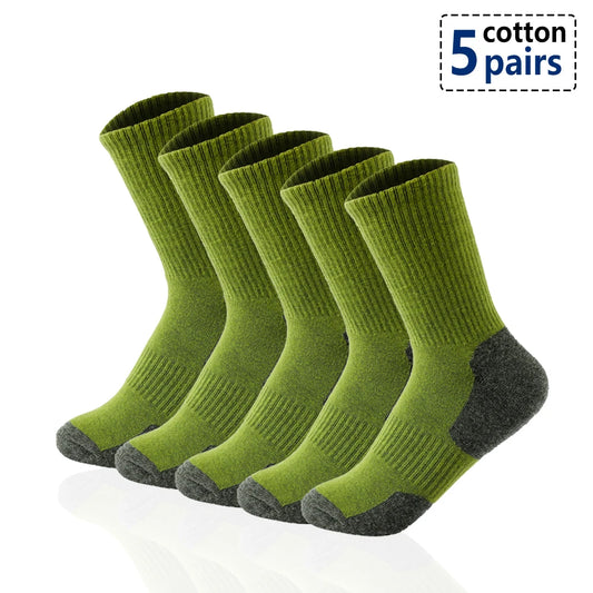 Cotton Breathable Long Socks (5 Pairs/Lot/