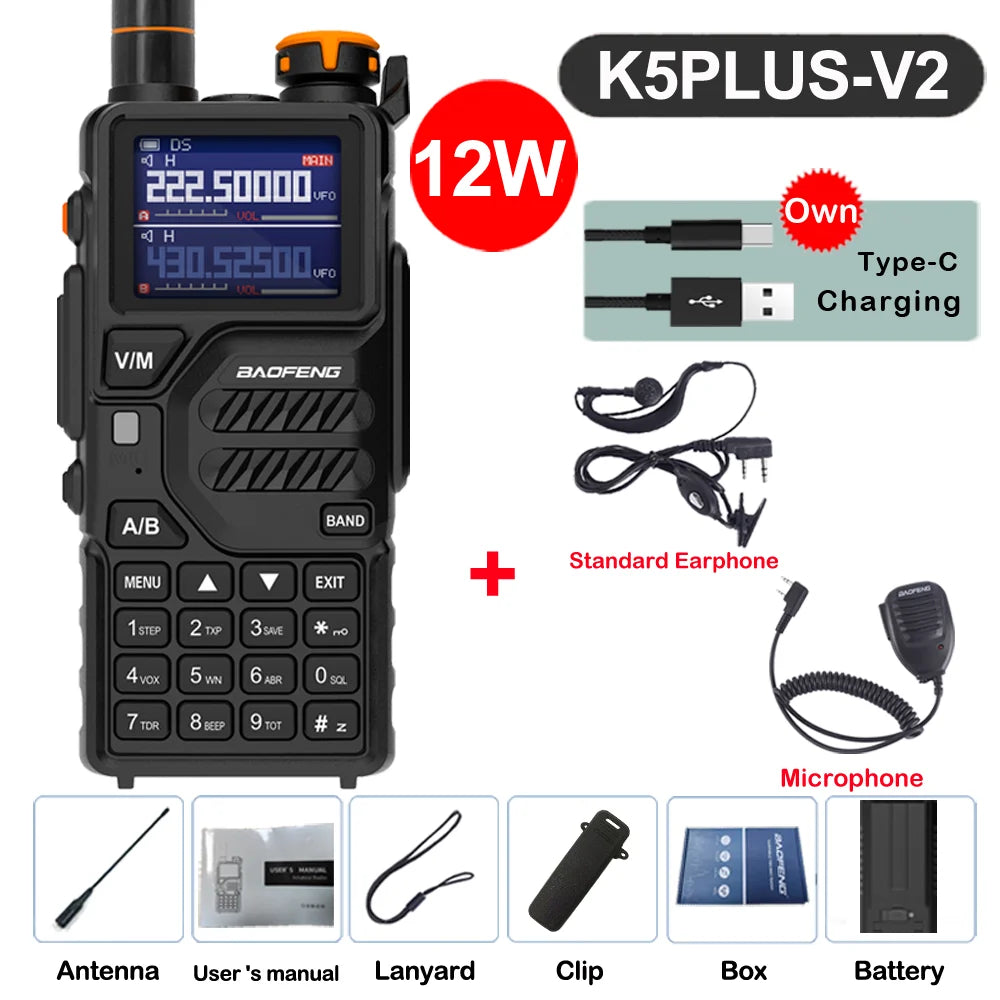 Baofeng UV-K5 Plus Walkie Talkie 12W