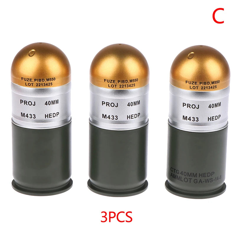 1/2/3PCS M433 HEDP 40mm Cartridge Dummy Grenade Model