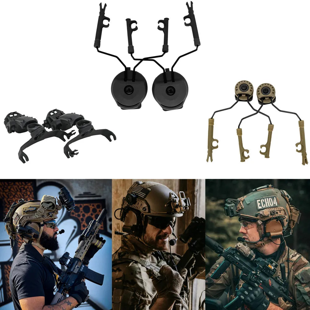 Headphone Bracket and Core Helmet Rail Adapter - BK