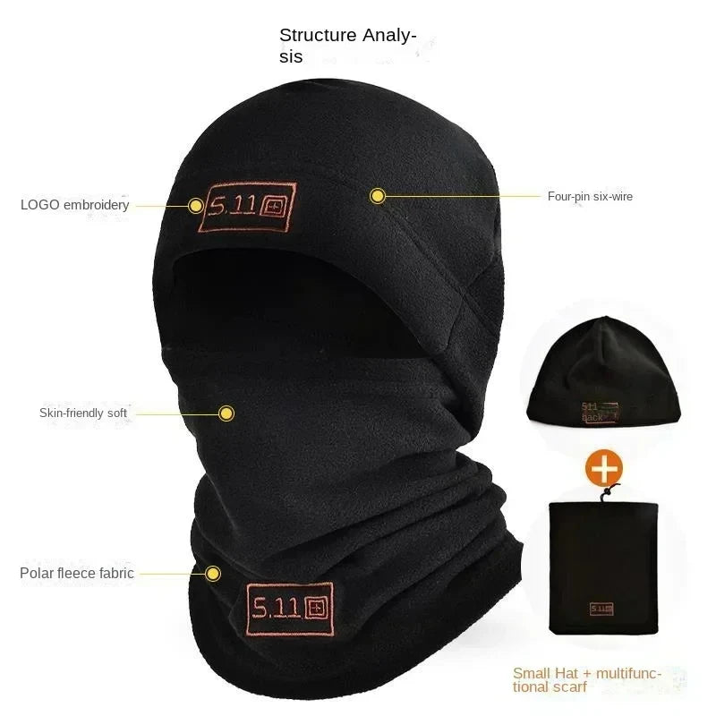 Tactical Military Warm Fleece Hat and Scarf Set