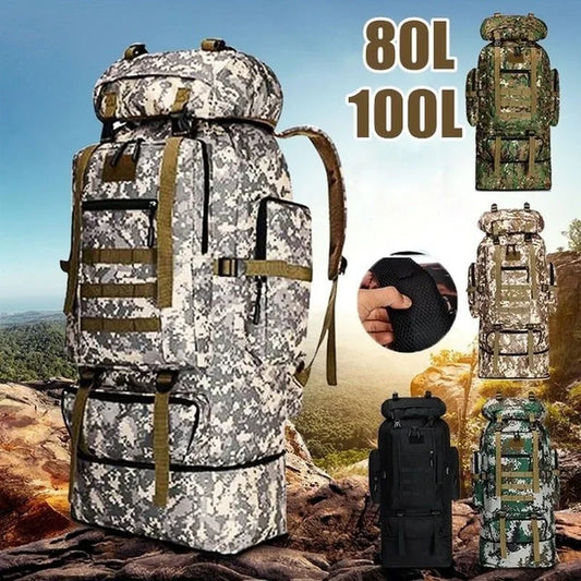 80L/100L Tactical Large Backpack For Outdoors Adventure Bags