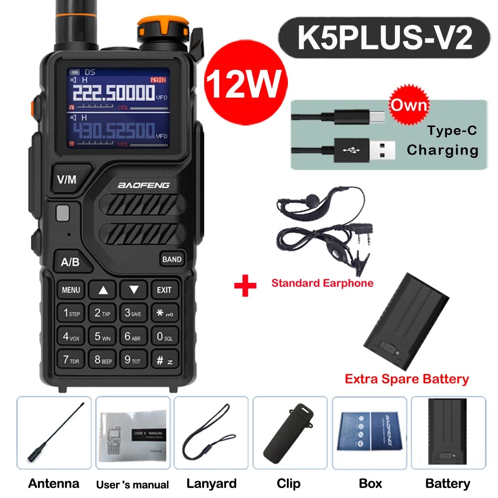 Baofeng UV-K5 Plus Walkie Talkie 12W