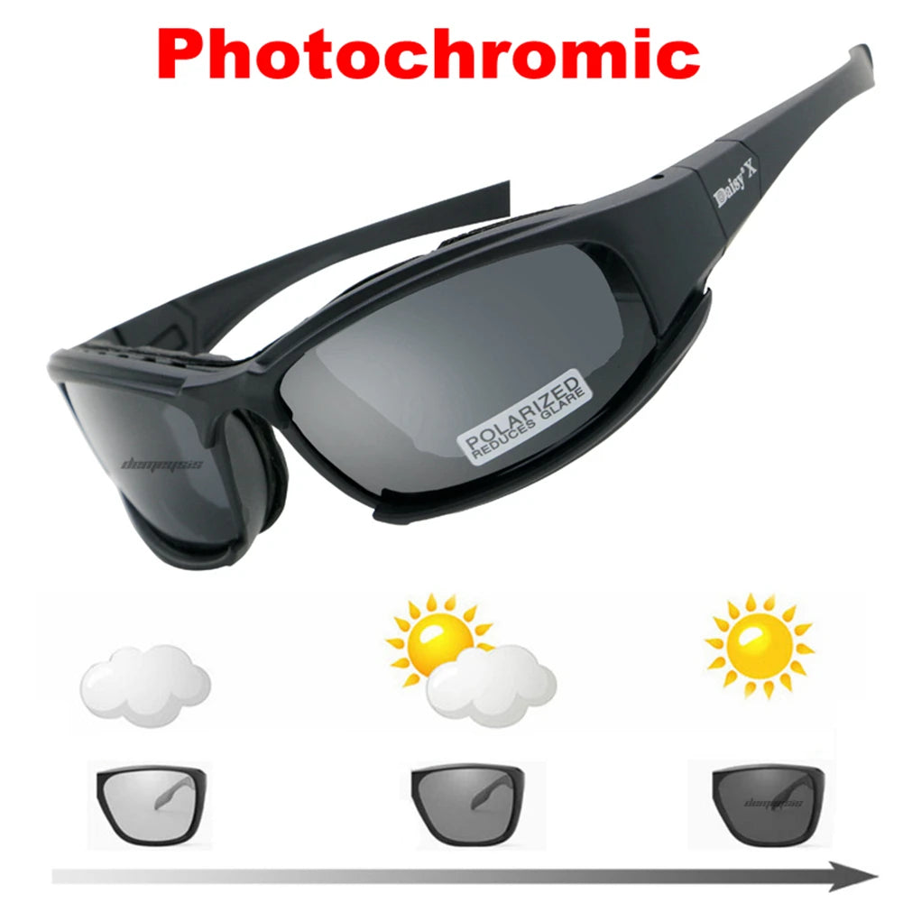 Photochromic Polarized Military Tactical Glasses