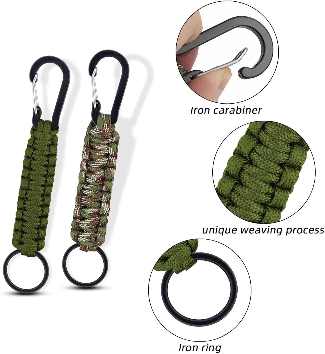 1PC Outdoor Survival Kit Parachute Cord Keychain