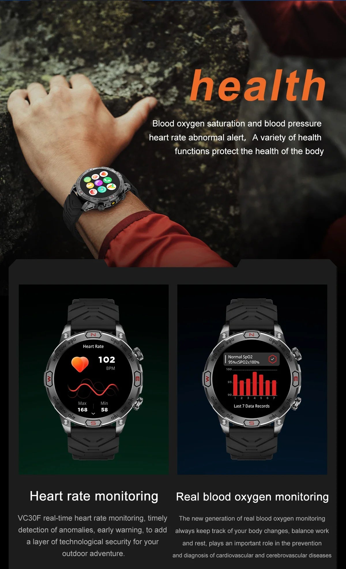 Outdoor Smart Watch With GPS Tracking