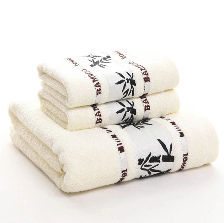 Set of 3 Thicker Bamboo Green Towel Set