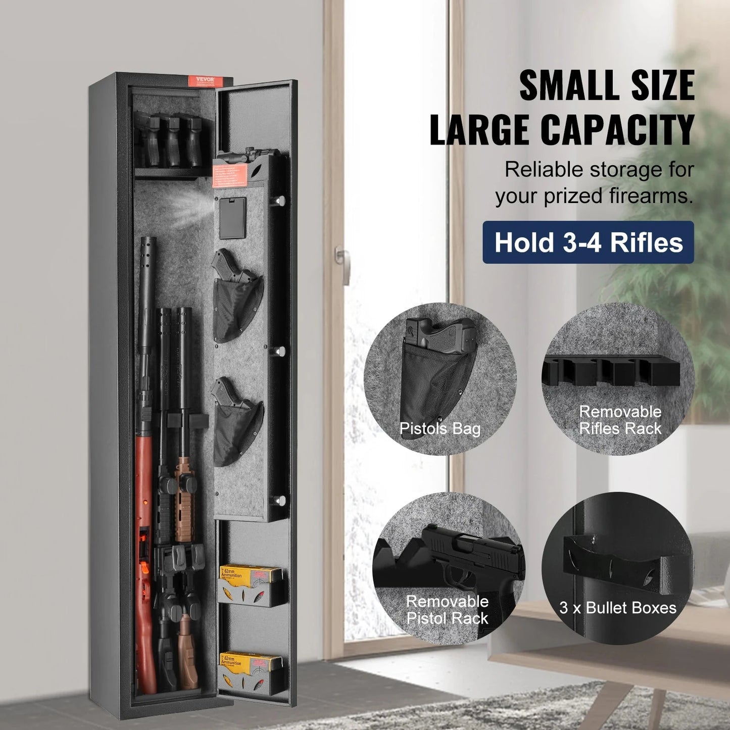 Rifles Gun Safe with Digital Keypad & Lock