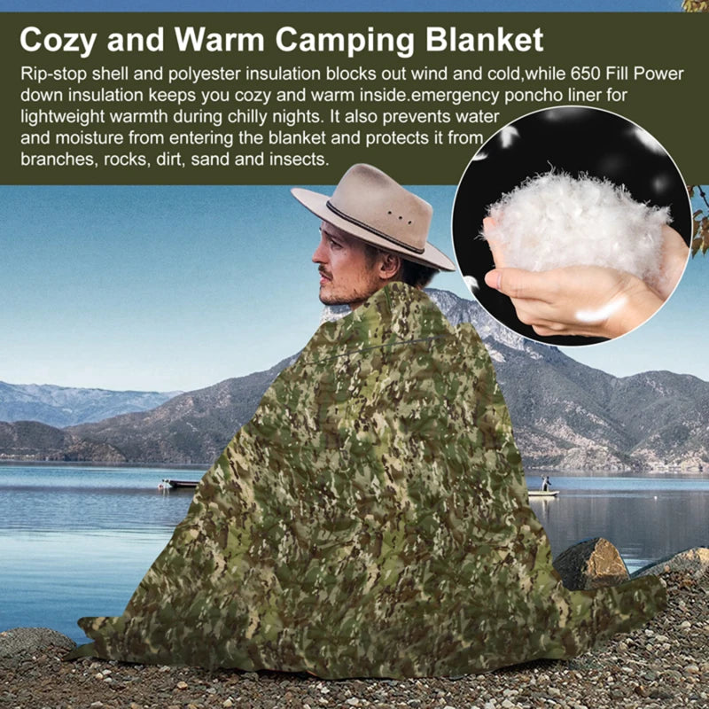 Camouflage Camping Warm Blanket