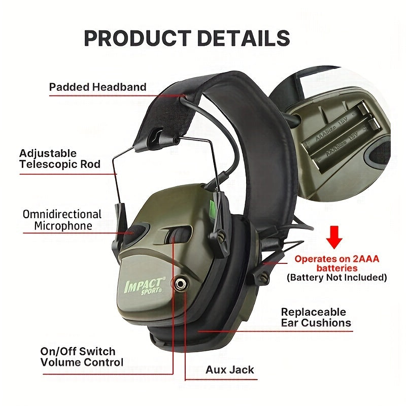 Tactical Electronic Earmuffs - Noise Reduction