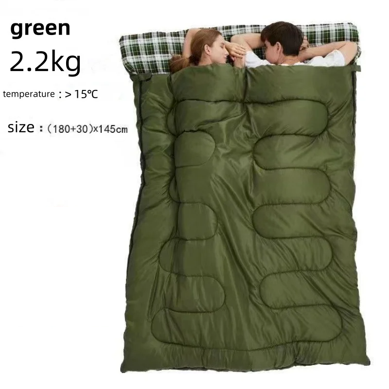 Two Person Warm Sleeping Bag With 2 Pillows