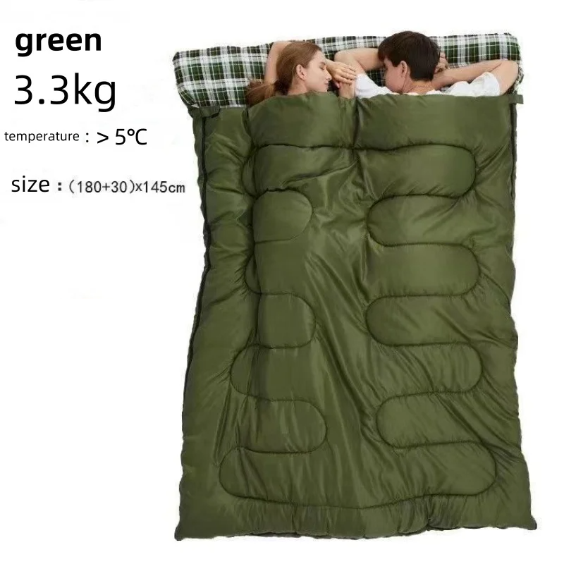 Two Person Warm Sleeping Bag With 2 Pillows