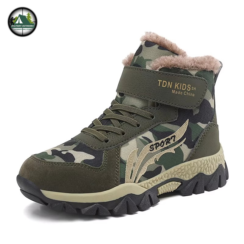 Winter Childrens Camouflage Plush Sneaker