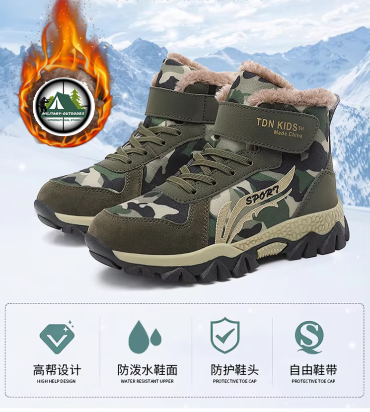 Winter Childrens Camouflage Plush Sneaker