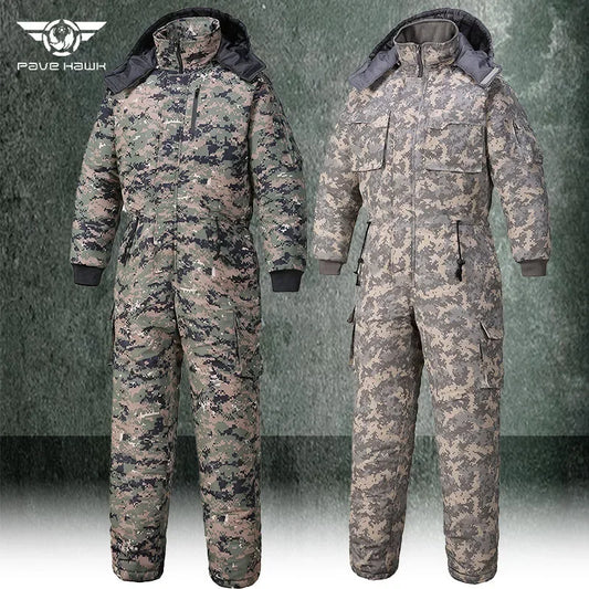 Winter Waterproof  Camouflage Warm Hooded Overalls