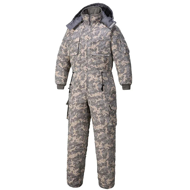 Winter Waterproof  Camouflage Warm Hooded Overalls