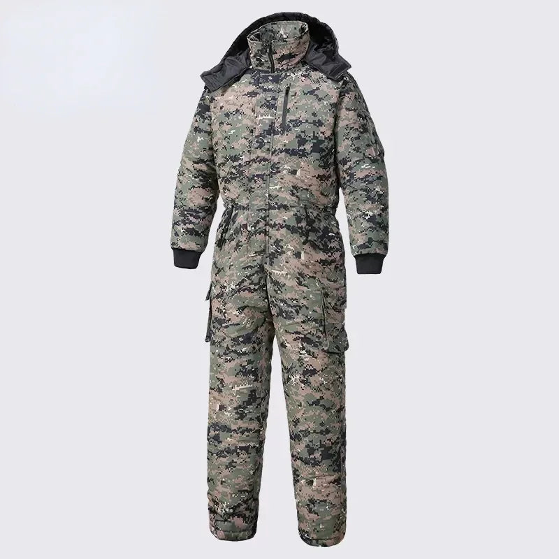 Winter Waterproof  Camouflage Warm Hooded Overalls