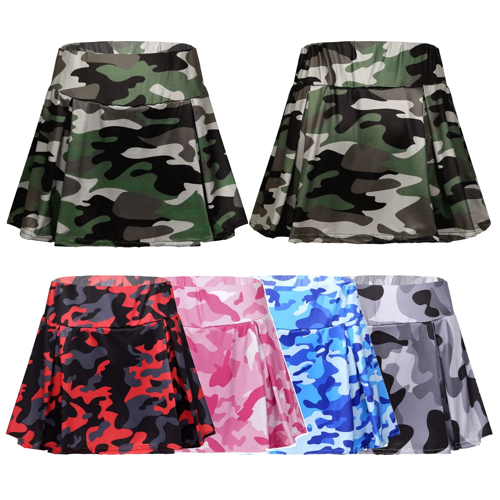 Women Camouflage Sporty Mini Skirt