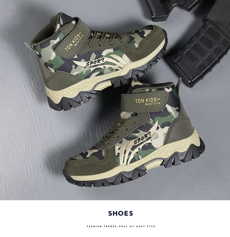 Winter Children's Camouflage Plush Sneaker