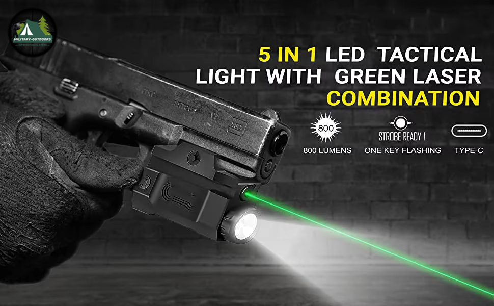 800 Lumens Laser Flashlight Combo