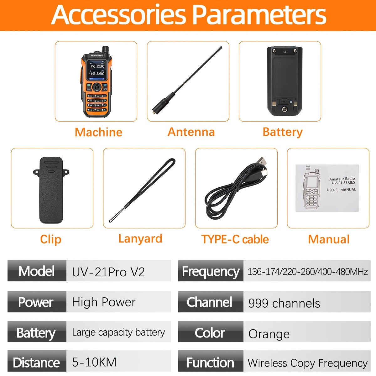 Baofeng UV-21 PRO V2 Walkie Talkies Walkie Talkie