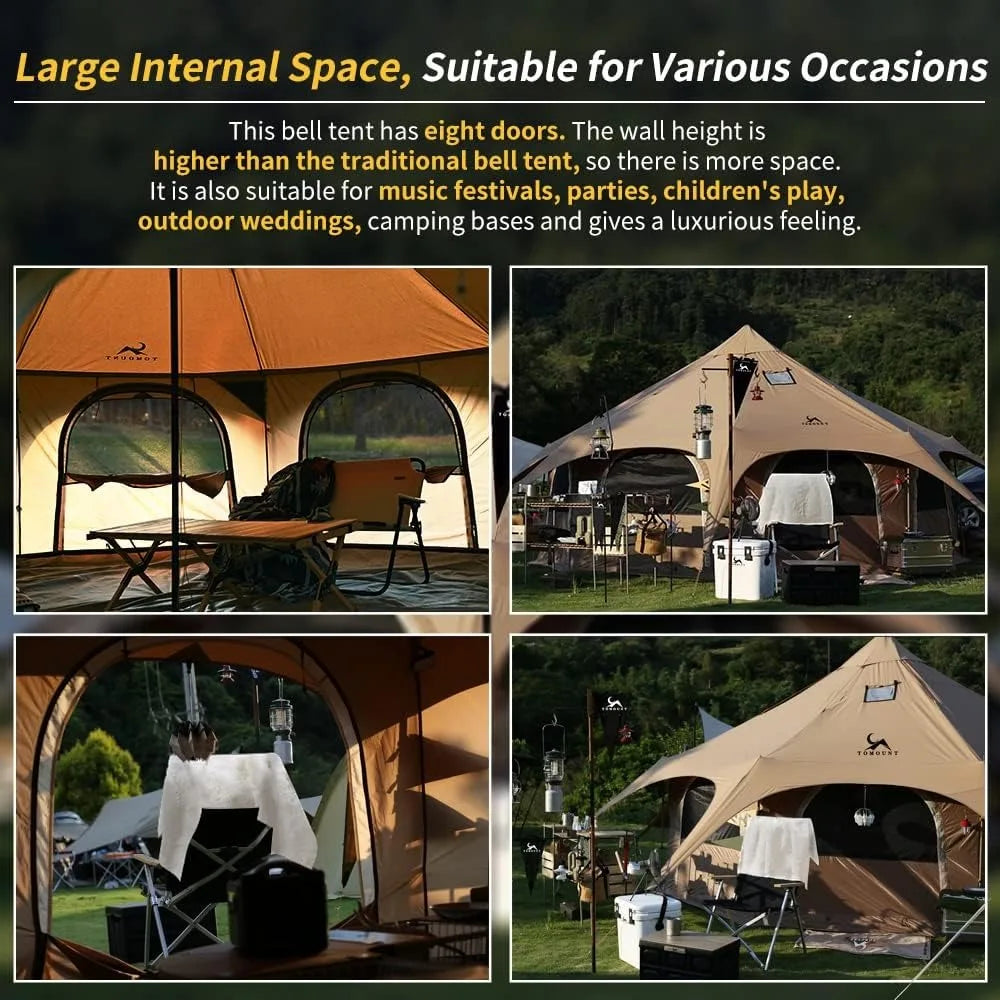 Bell Tent with Stove Jack for Camping Tent