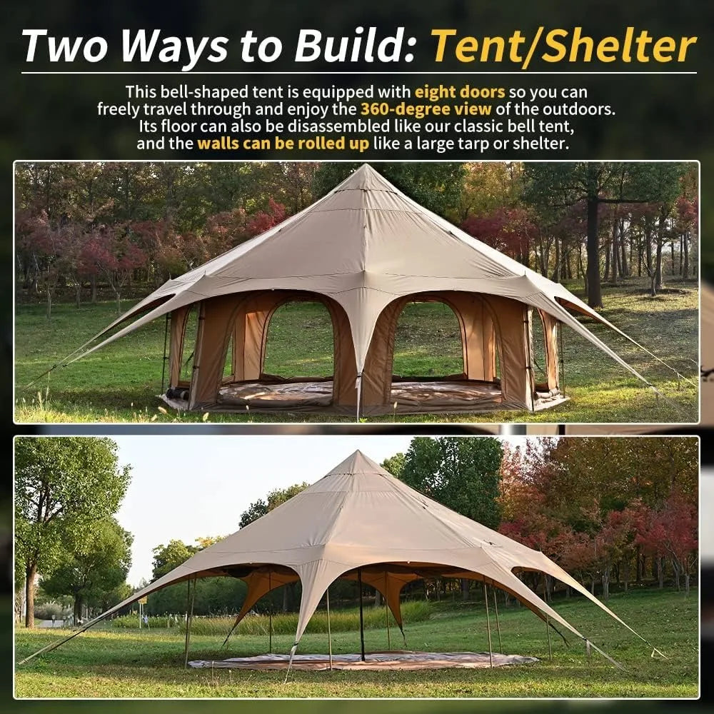 Bell Tent with Stove Jack for Camping Tent